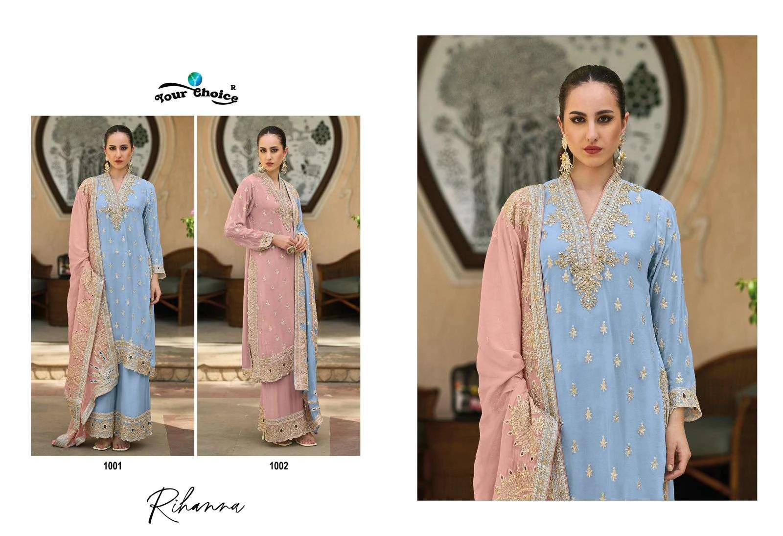 Your Choice Rihana Pure Chiffon Wholesale Designer Readymade Salwar Suit Catalog — Wholesale Salwar Suits, MPA wholesale from Surat — view 3